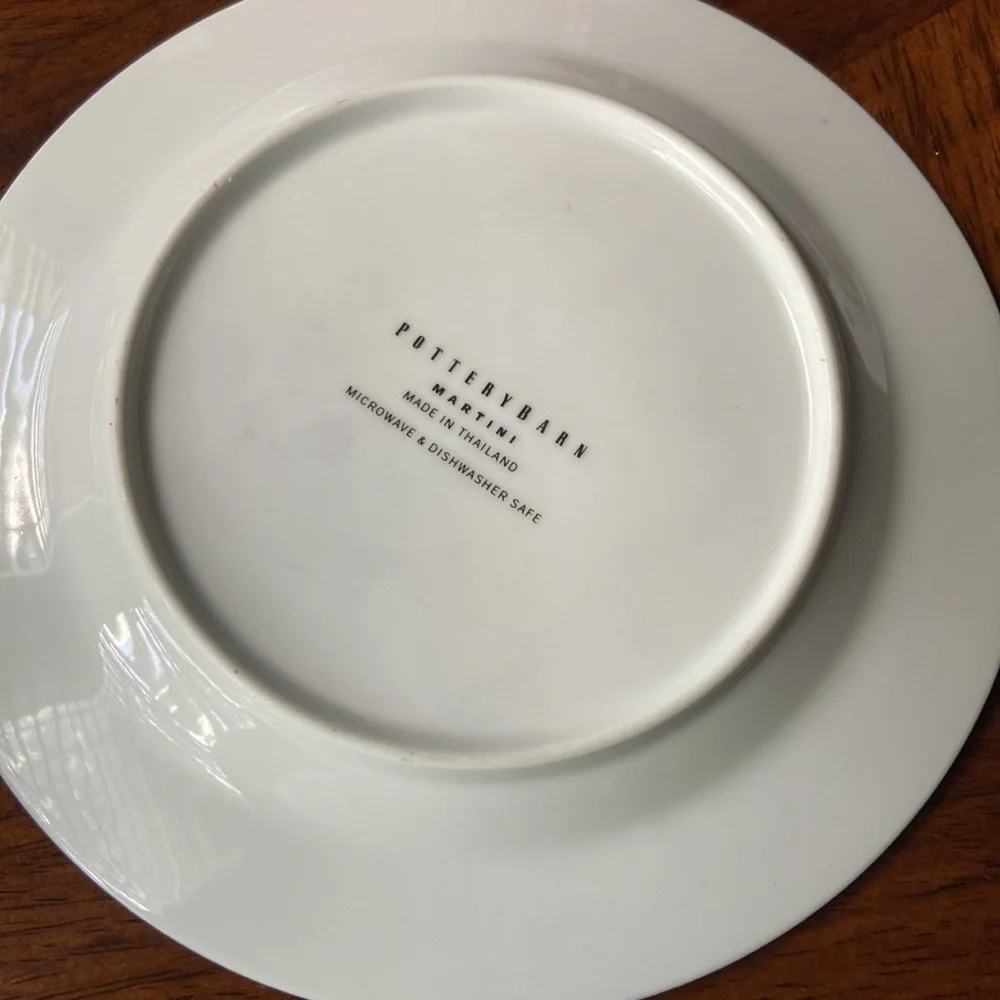 POTTERY BARN SET APPETIZER MARTINI PLATES THEMED